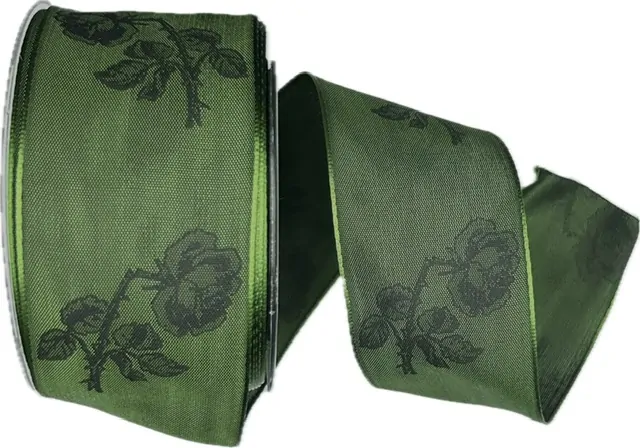 Stuha smuteční saténová BLACK ROSES FOREST 60mm x 20m
