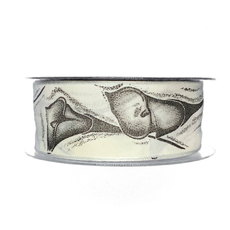 Stuha smuteční saténová CALA WHITE bílá 40mm x 20m A (9,-Kč/m)