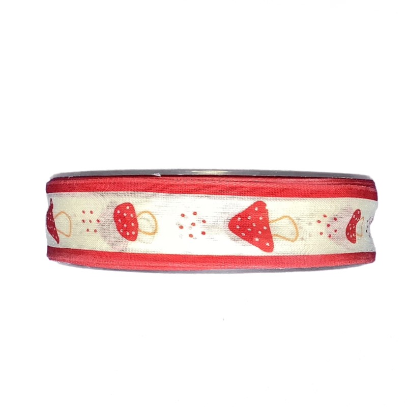 Látková stuha AMANITA červená A 25mm x 20m (5,- Kč/m)