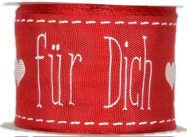 Stuha valentýnská FOR YOU 40mm x 2m (12,50Kč/m)