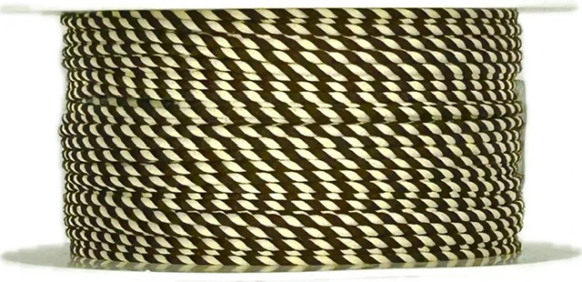 Polo Twist Dark Brown & White – Bavlněný kroucený provázek čokoládově hnědý  1mm x 5m (2,-Kč/m)