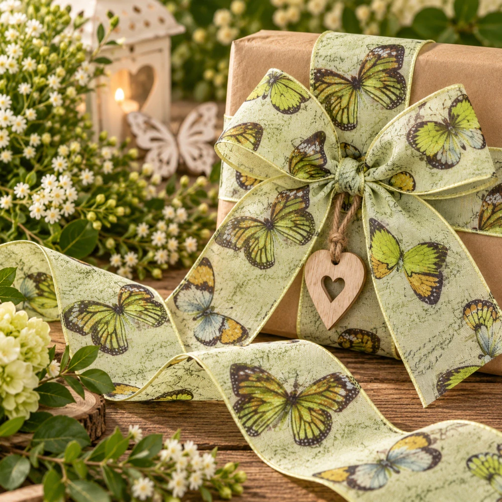 Stuha organzová WHISPER FLIGHT GREEN 40mm x 2m (12,- Kč/m)