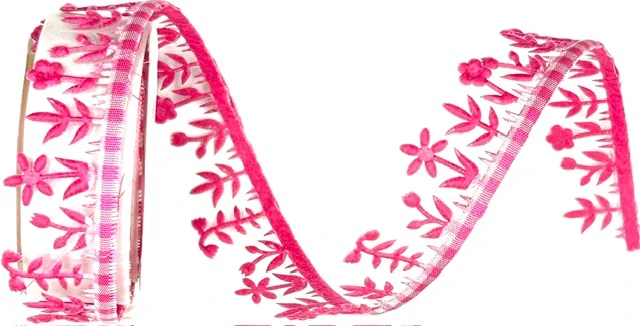 Stuha girlandová Blossom Lace – Pink Edition květiny růžové 25mm x 1m (19,-Kč/m)