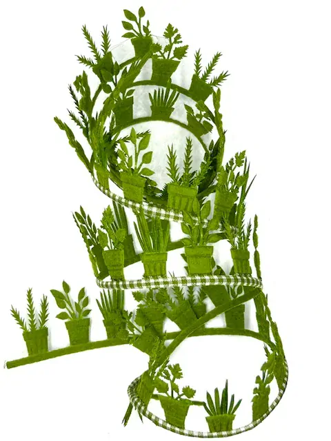 Stuha girlandová BYLINKY tmavě zelené 40mm x 1m (19,-Kč/m)