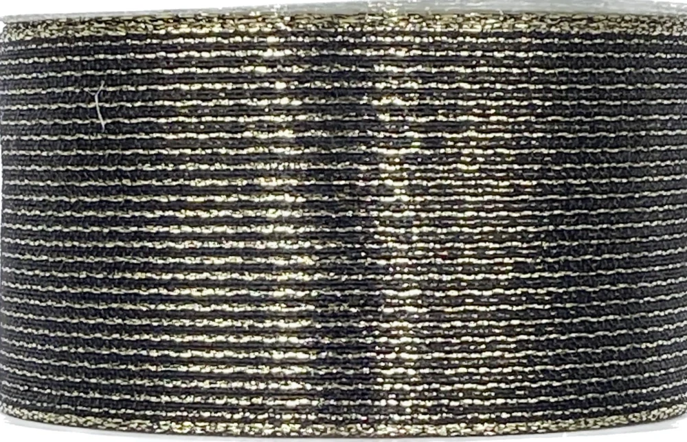 Stuha organzová ORGANDY LINES BLACK černá 40mm x 2m (12,-Kč/m)