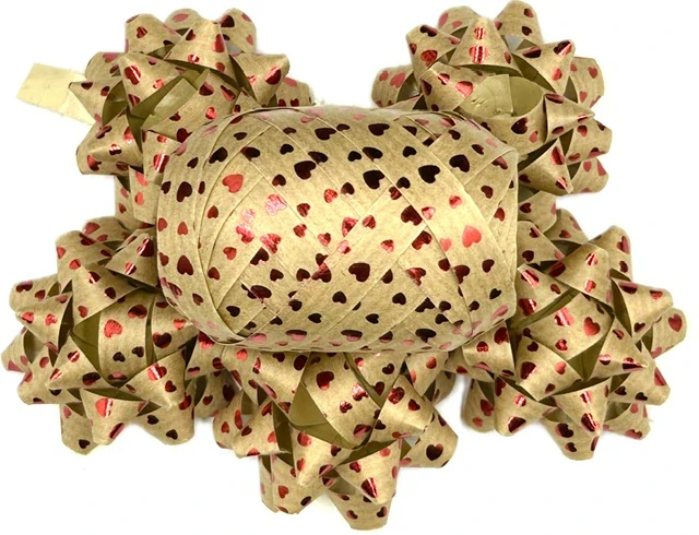 Rozetka malá 5cm NATURO -  RED HEARTS