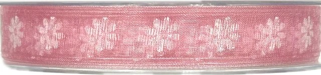 Stuha organzová SPRING FLOWER LIGHT růžová A 15mm x 20m (4,50 Kč/m)