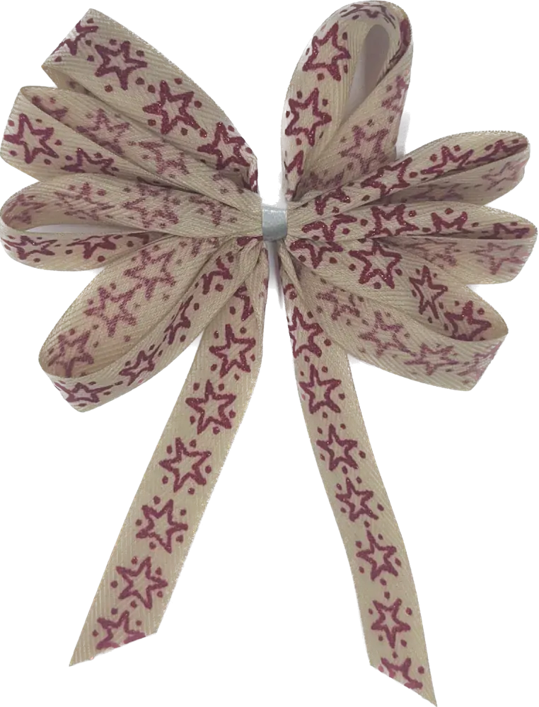 Vánoční stuha HVĚZDY ČERVENÉ 15mm x 3,5m (3,40Kč/m)