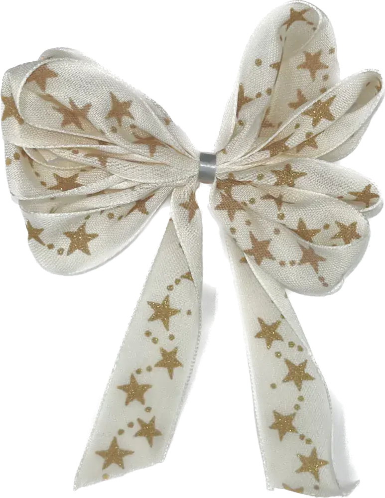 Vánoční stuha STAR CHAIN krémová 25 mm x 2 m (9,- Kč/m)