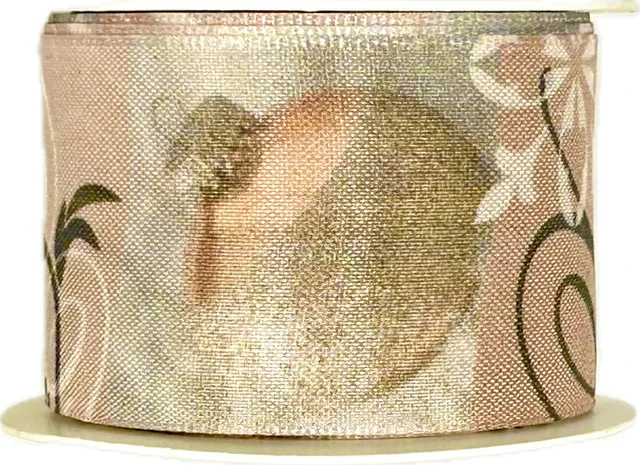 Stuha vánoční CHRISTMAS DECORATION PINK růžová 40mm x 2m (14,- Kč/m)