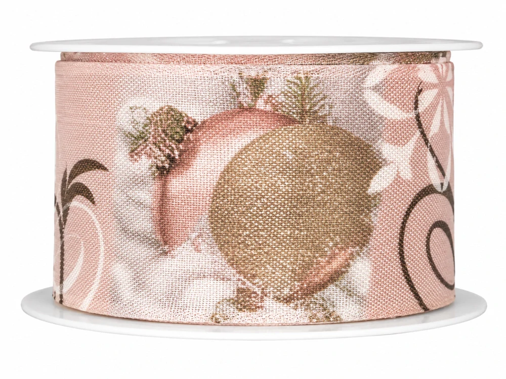 Stuha vánoční CHRISTMAS DECORATION PINK růžová 40mm x 2m (14,- Kč/m)