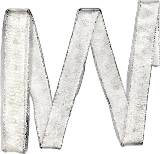 Vánoční stuha organzová HARMONY bílá 15mm x 2m (6,- Kč/m)