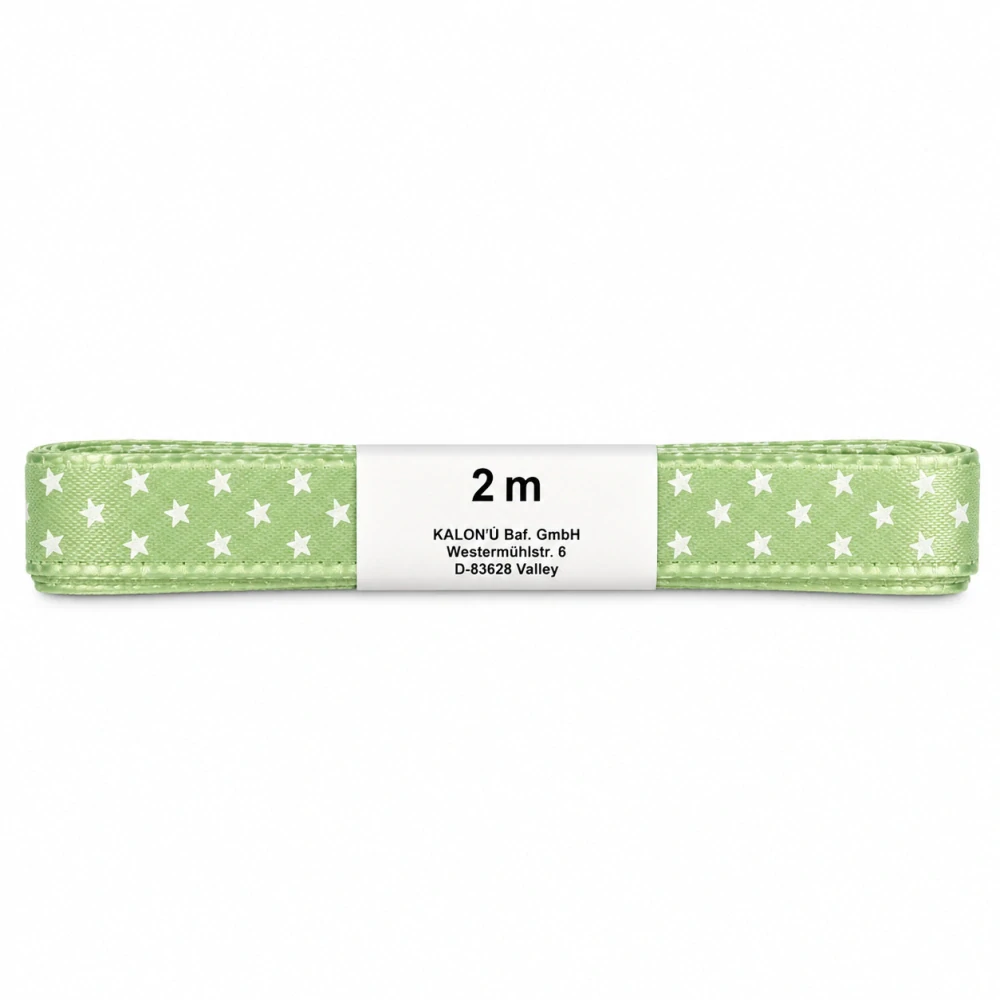 Vánoční stuha zelená Mini Stars 10mm x2m (5,-Kč/m)