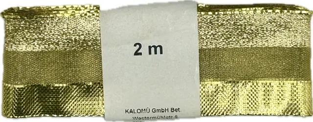  Stuha zlatá  OTDOOR GOLD STRIPES lurexová 40mm x 2m(10,-Kč/m)