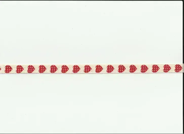 Stuha bavlněná Love Hearts Stitch smetanová 15mm x 2m(7,-Kč/m) 