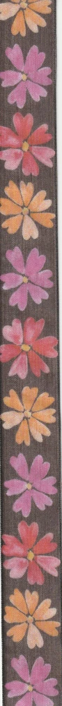 Stuha organzová SUMMER DREAM Midnight Bloom černá 25mm x 2,5m (8,80 Kč/m)