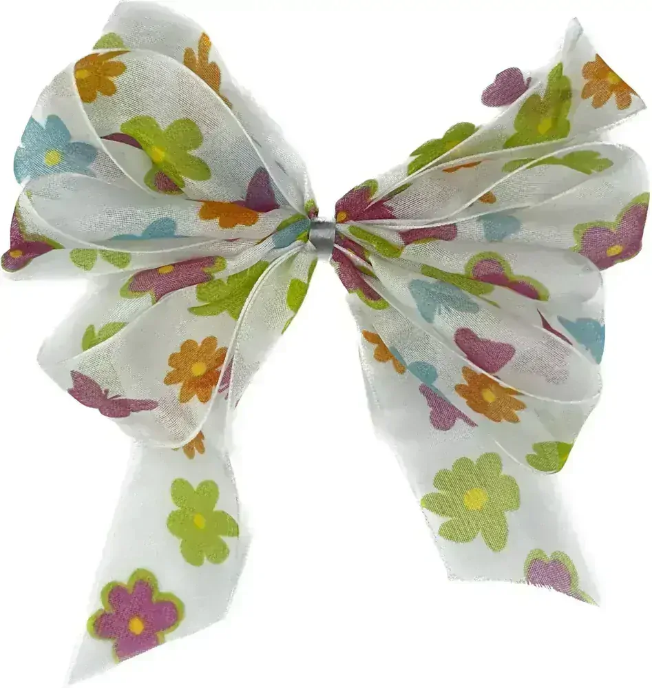 Stuha taftová HAPPY MEADOW bílá 25mm x 2m (8,-Kč/m)