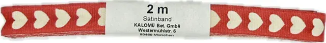 Stuha látková Mini Love Hearts Red červená 10mm x 2m (5,-Kč/m)
