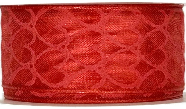 Organza stuha Heart Whisper Red – červená 25mm x 2m
