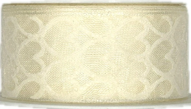 Organza stuha Heart Whisper Cream – krémová 25mm x 2m