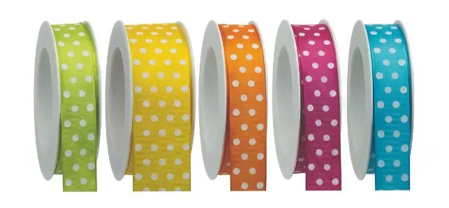 Stuha taftová HOT SPOT Fresh green zelená 25 mm x 2 m ( 9,- Kč/m)