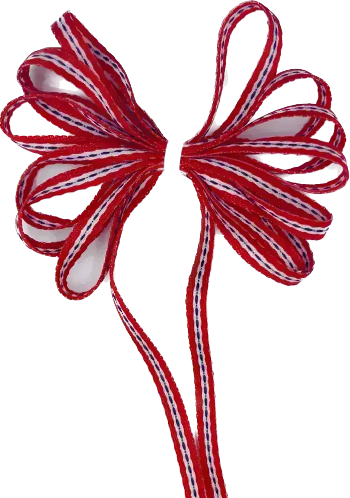 Stužka látková tenká NORDIC LINE červená  10mm x 2m (2,50 Kč/m)