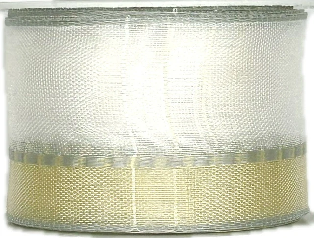 Stuha organzová SYMFONIE CREAM krémová 40 mm x 2m (14,-Kč/m