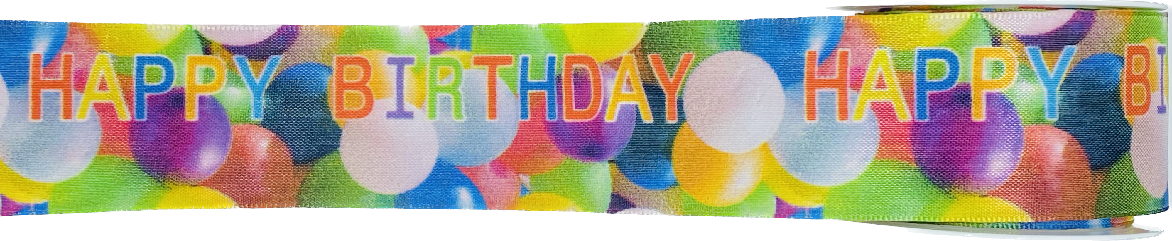 Stuha narozeninová BIRTHDAY BALOONS taftová 40mm x 2m (13,-Kč/m)