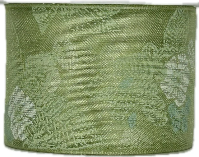 Stuha taftová FLOWER BREEZE LIGHT GREEN průsvitná 40mm x 2m (15,-Kč/m)