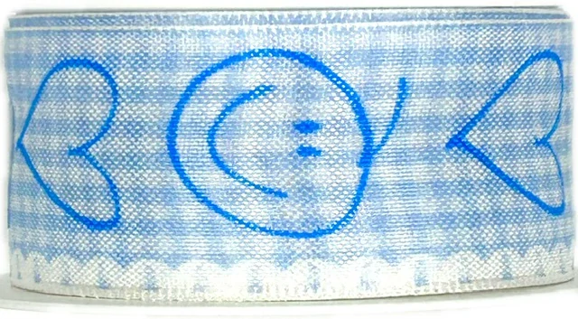 Stuha taftová IT´S A BOY modrá 25mm x 2 m