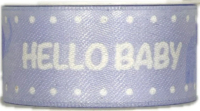 Stuha saténová HELLO BABY BOY modrá 25mm x 2 m