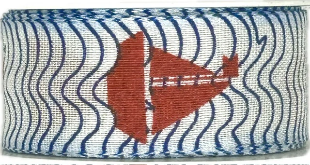 Stuha taftová SAILING BOAT bílá 25mm x 2m