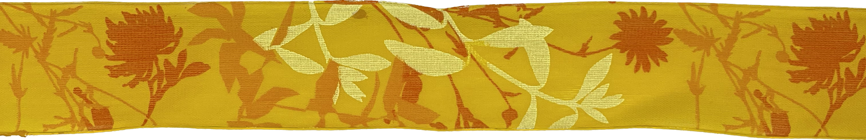 Podzimní stuha Autumn Bloom sytě žlutá 40mm x 2m (13,-Kč/m)