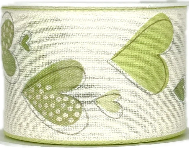 Bavlněná stuha ROMANCE – pastelově zelená 40mm x 2m