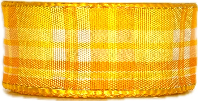 AKCE 2+1 zdarma- Stuha saténová CARACAS YELLOW oranžová 25mm x 2m (cena za 3ks)