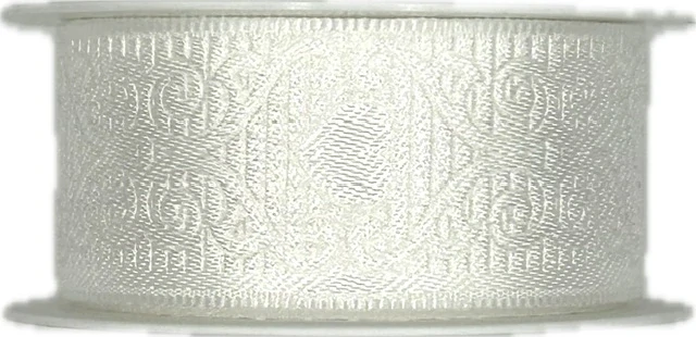 Svatební stuha AMORE WHITE bílá 25mm x 2m