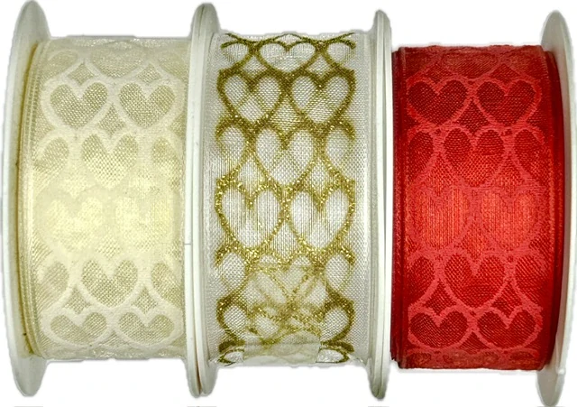 Organza stuha Heart Whisper Gold – zlatá 25mm x 2m