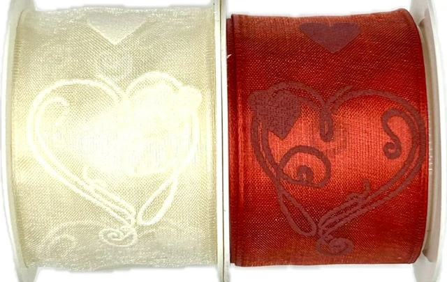 Organzová stuha DESIRE RED – červená 40mm x 2m