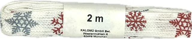 Vánoční stuha VLOČKY bavlněná bílá 15 mm x 2 m (5,- Kč/m)