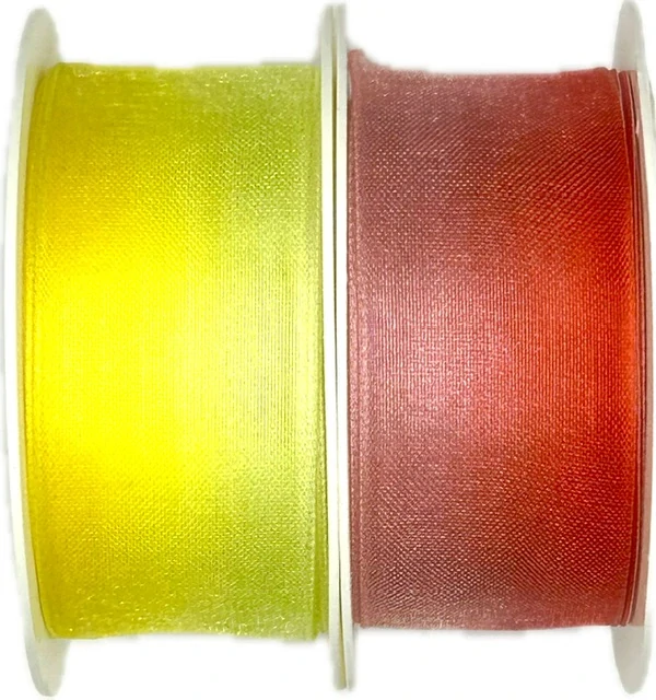 Stuha organzová DUO COLOR RED červeno bílá 25mm x 2m (12,-Kč/m)