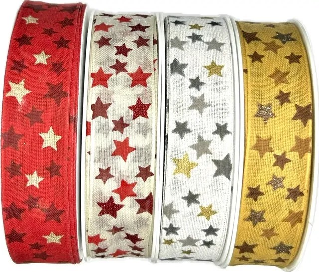 Stuha vánoční CELESTIAL CREME  25mm x 20m ( 10,50Kč/m)