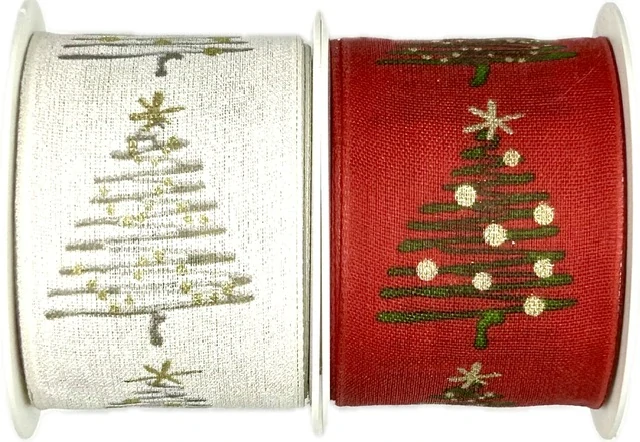 Stuha vánoční CHRISTMAS TREE WHITE 40mm x 2m (14,-Kč/m)