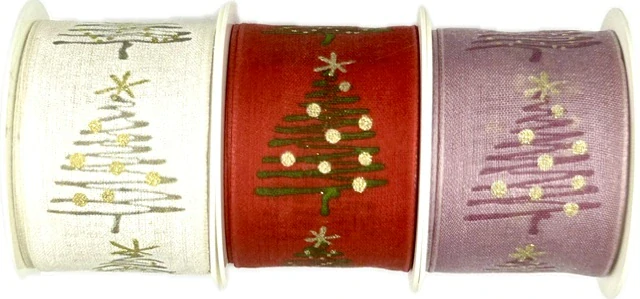 Stuha vánoční CHRISTMAS TREE WHITE 40mm x 2m (14,-Kč/m)