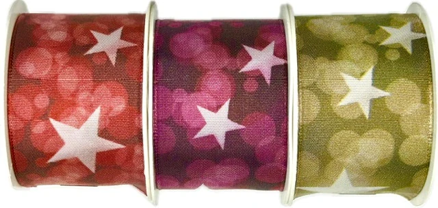 Stuha vánoční STARLIGHT RED červená 40mm x 2m (13,-Kč/m)