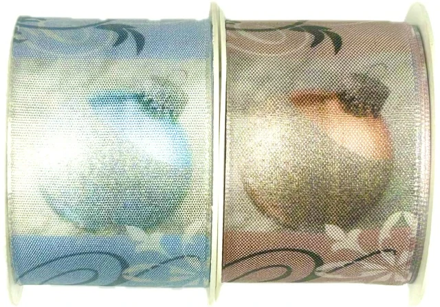 Stuha vánoční CHRISTMAS DECORATION SILVER modrá 40mm x 2m (15,-Kč/m)