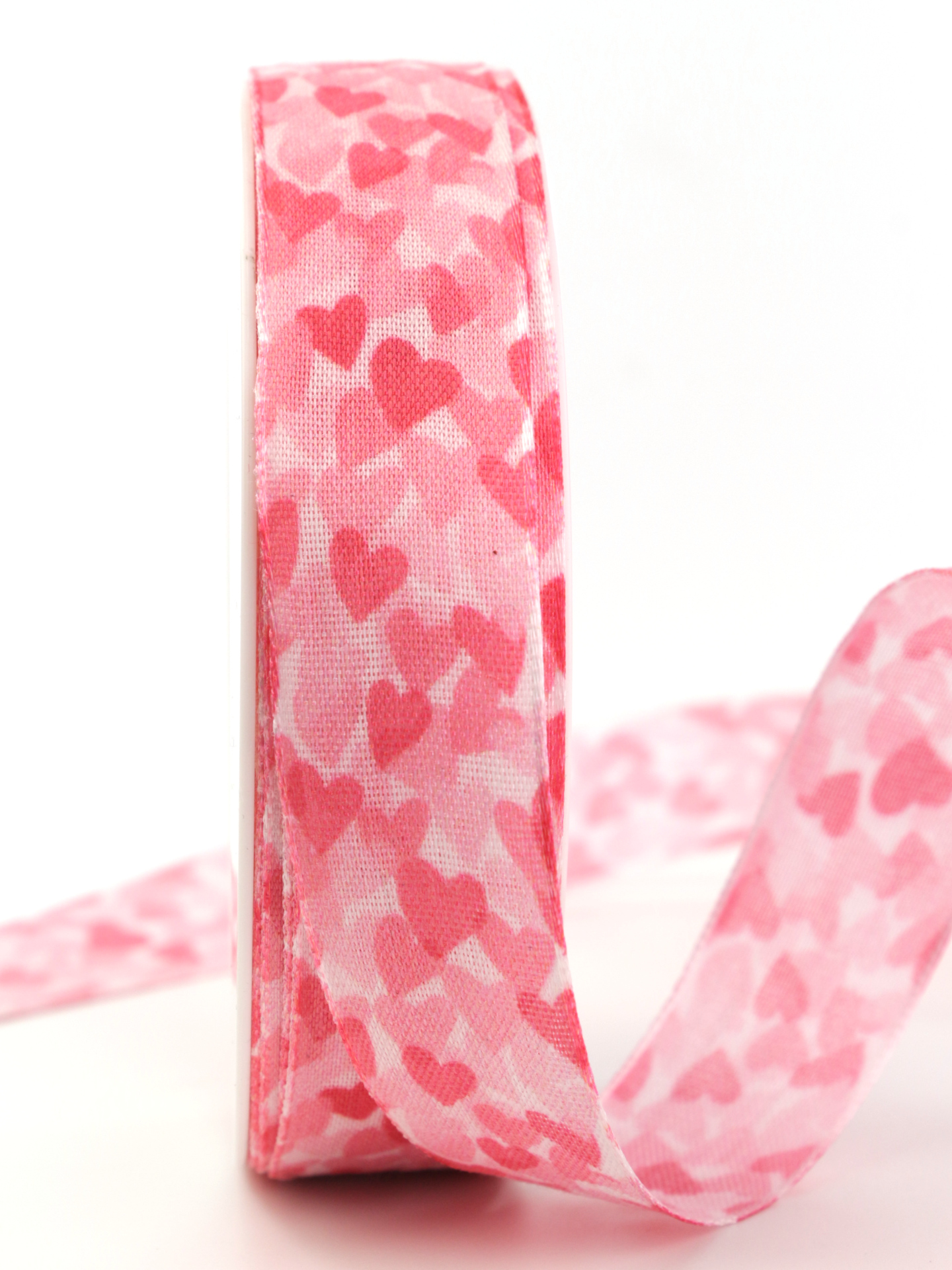 Bavlněná stuha Love Story – růžová 25mm x 20m