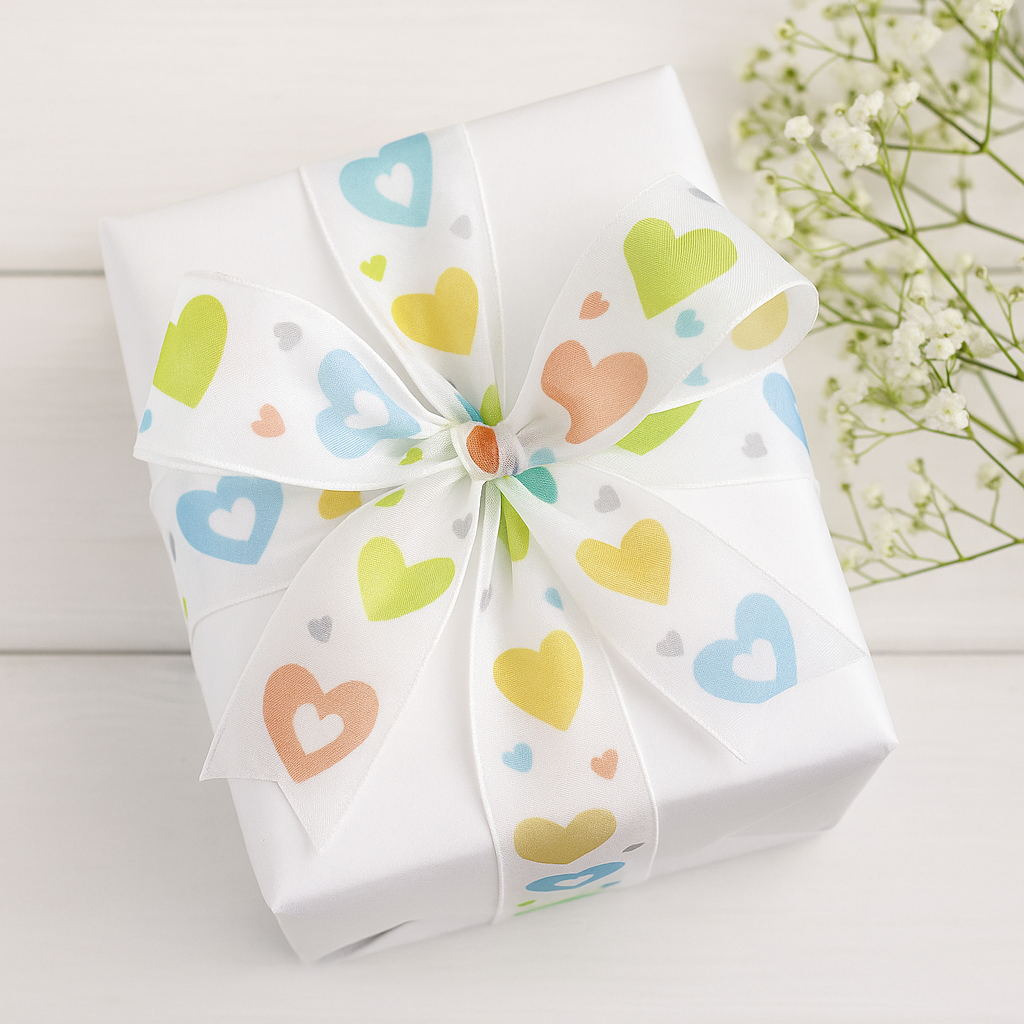 Taftová stuha Crazy Love – bílá 25mm x 20m