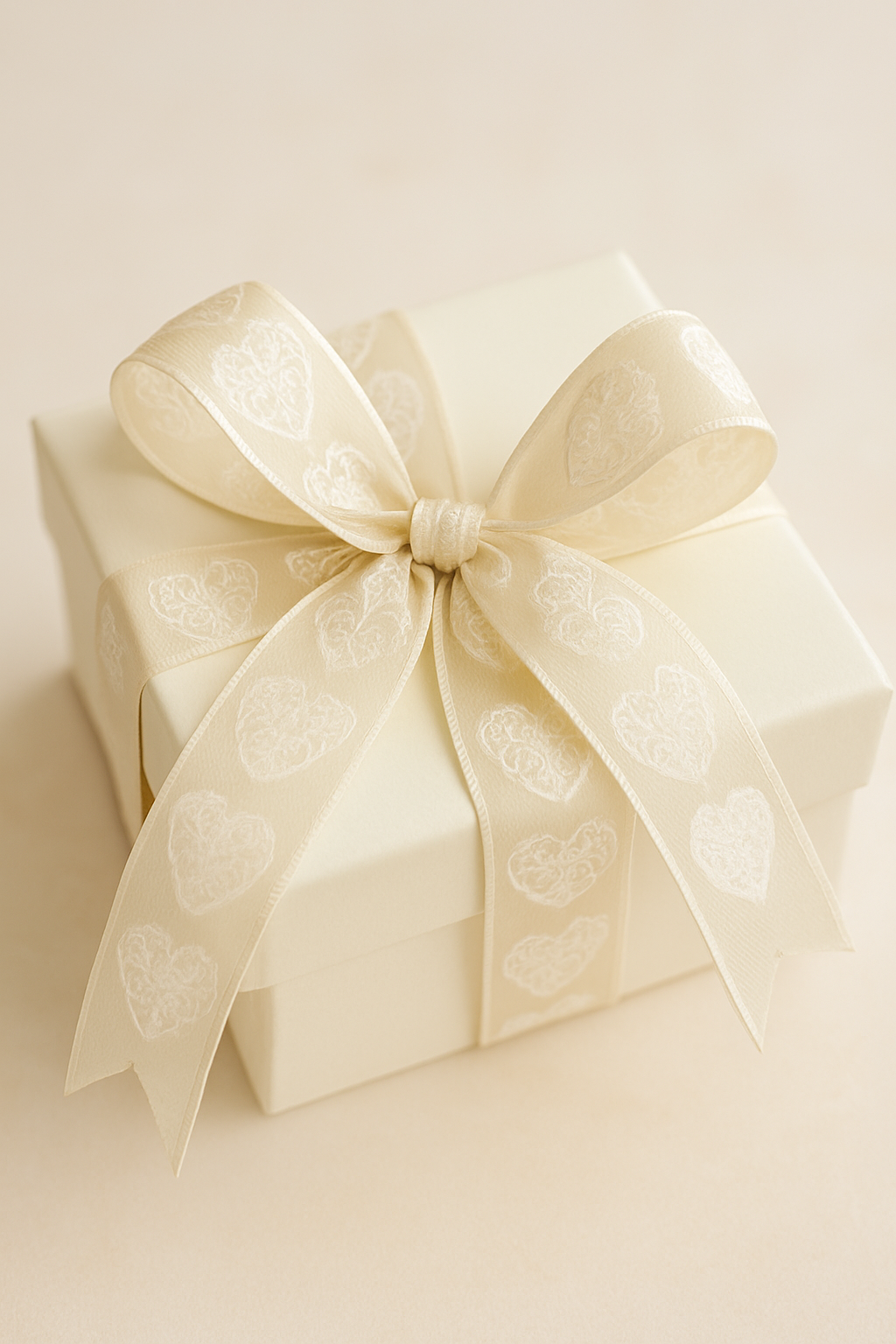 Taftová stuha Amore Mio Cream – krémová, průsvitná 25mm x 20m