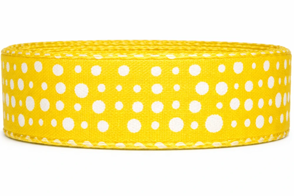 Bavlněná stuha YELLOW DOTS žlutá 25mm x 20m