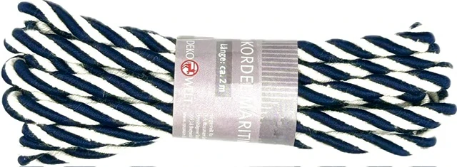 Provázek dekorační KORDEL MARITIM modrý 7mm x 2m (14,50Kč/m)